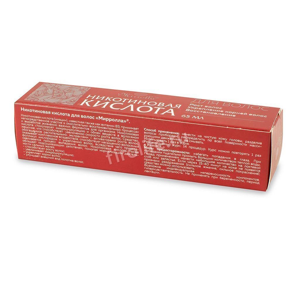 Никотиновая кислота для волос Mirrolla, 65мл