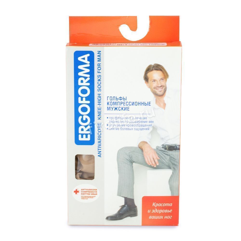 Компрессионные гольфы мужские Ergoforma 322 (2 класс компр., открытый носок)