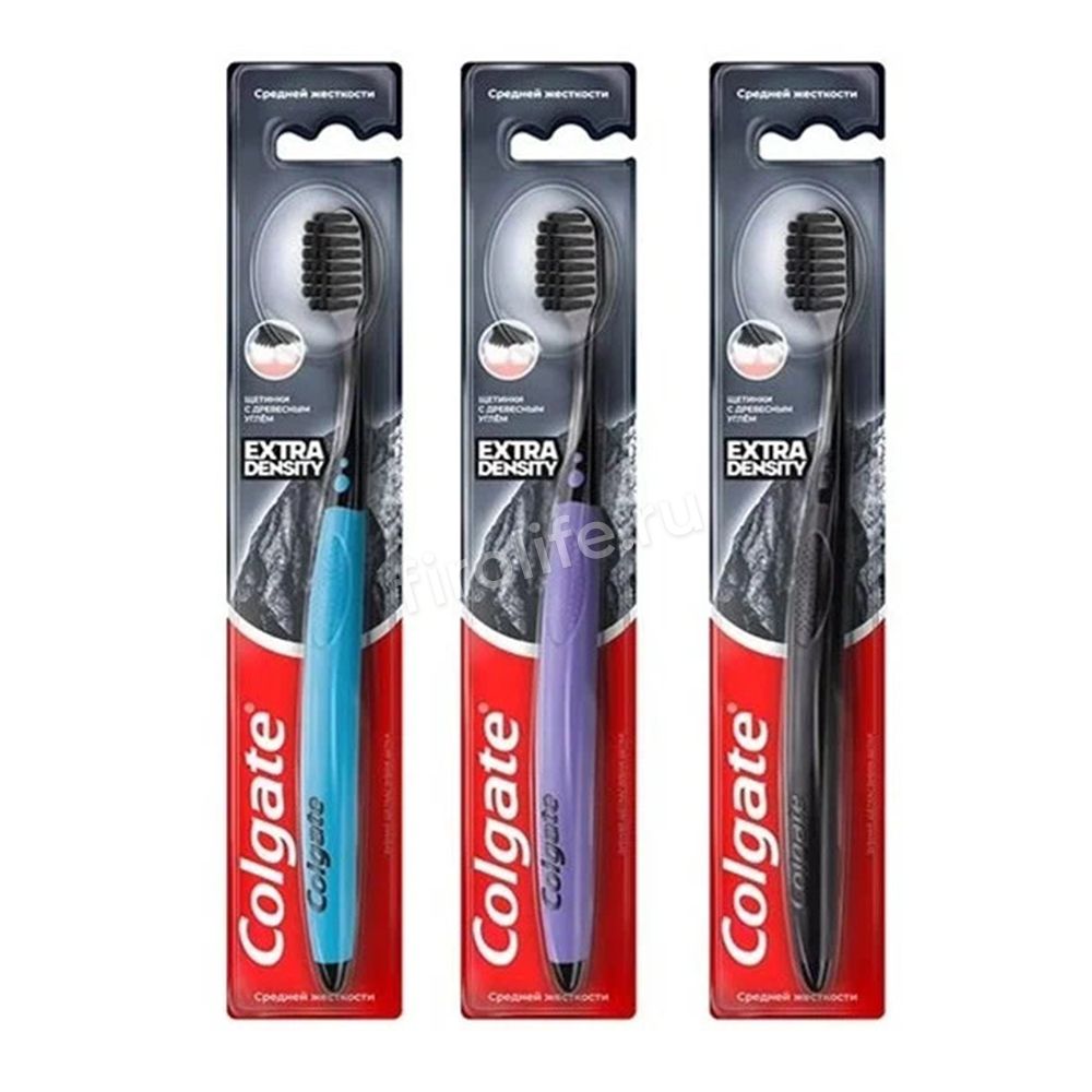 Зубная щетка средней жесткости "COLGATE" Extra Densiti